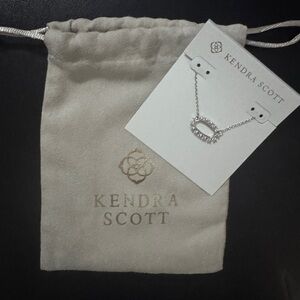 Kendra Scott Rhodium Necklace with White CZ